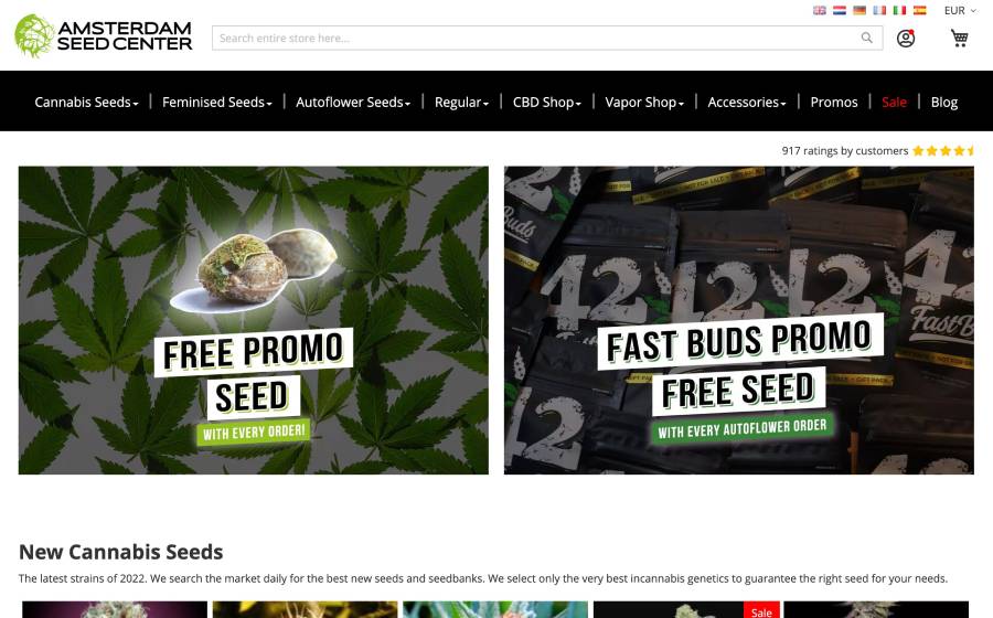 Amsterdam Seed Center Homepage Screenshot